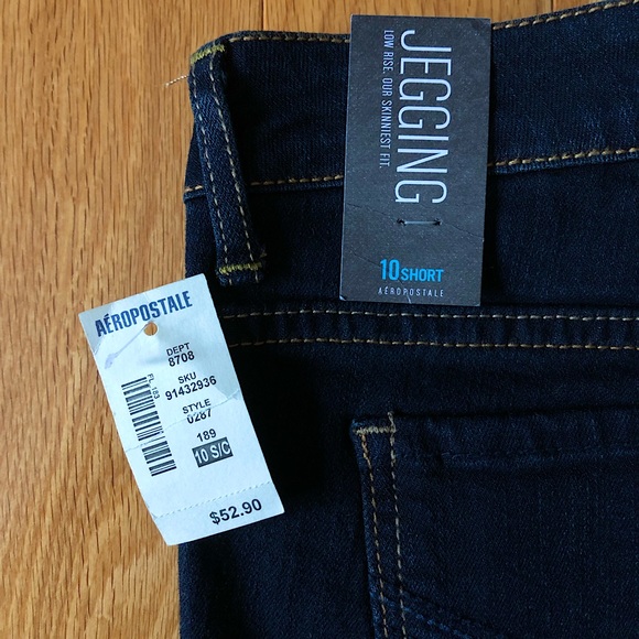 (Sz. 10 Short) Aéropostale Low Rise, Dark Wash Jeggings. - Picture 4 of 7